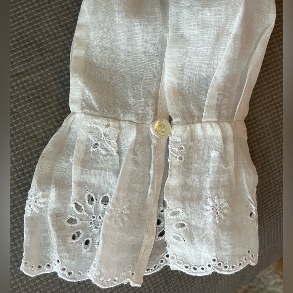 FRAME Ruffled Broderie Anglaise Ramine Shirt - Picture 6 of 9